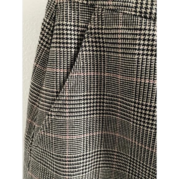L.L.Bean Houndstooth Plaid Midi Skirt Size 6 A-Line Classic Tailored Wool Blend - Picture 4 of 6